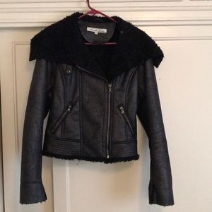Kenneth Cole Moto jacket lined with Faux Shearling